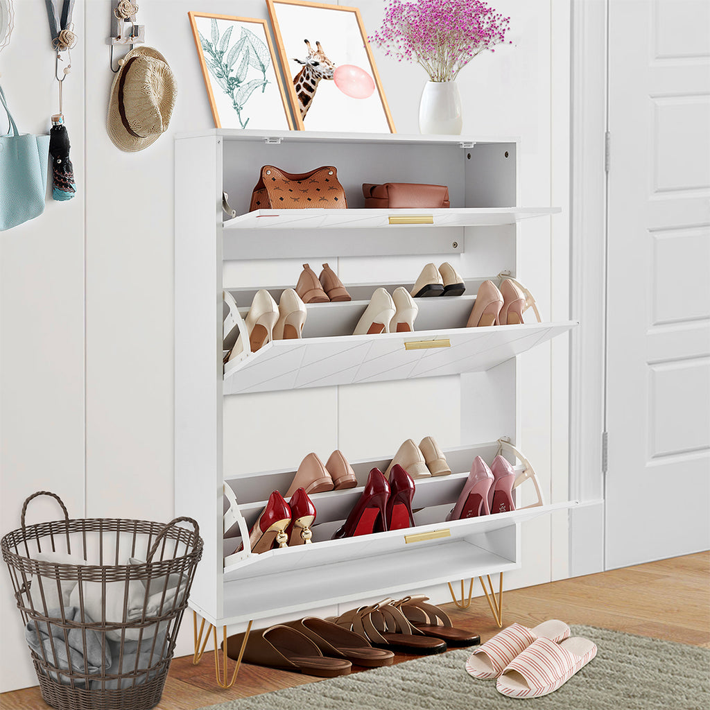 Shoe Cabinet With 3 Flip Drawers, Shoe storage
