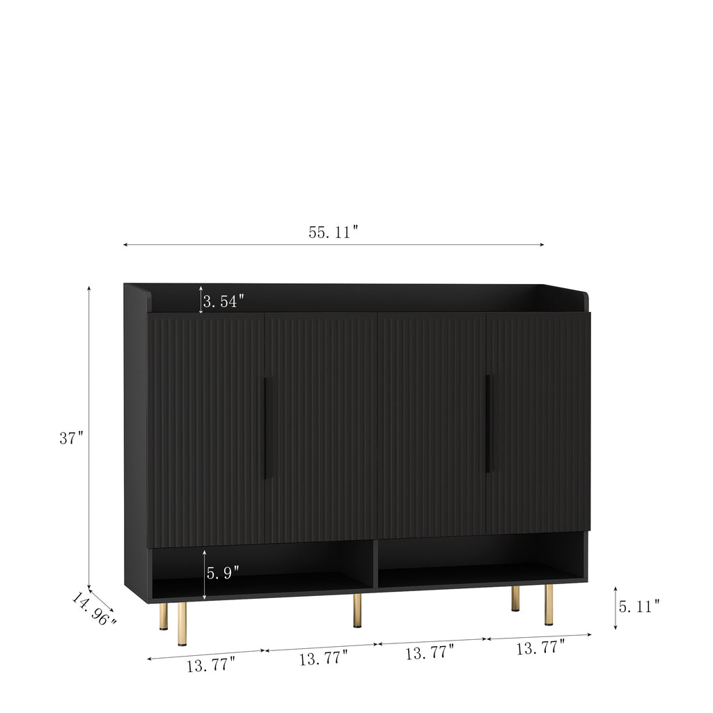 Sideboard,Shoe Cabinet With 4 Doors Large Modern Shoe Storage Organizer
