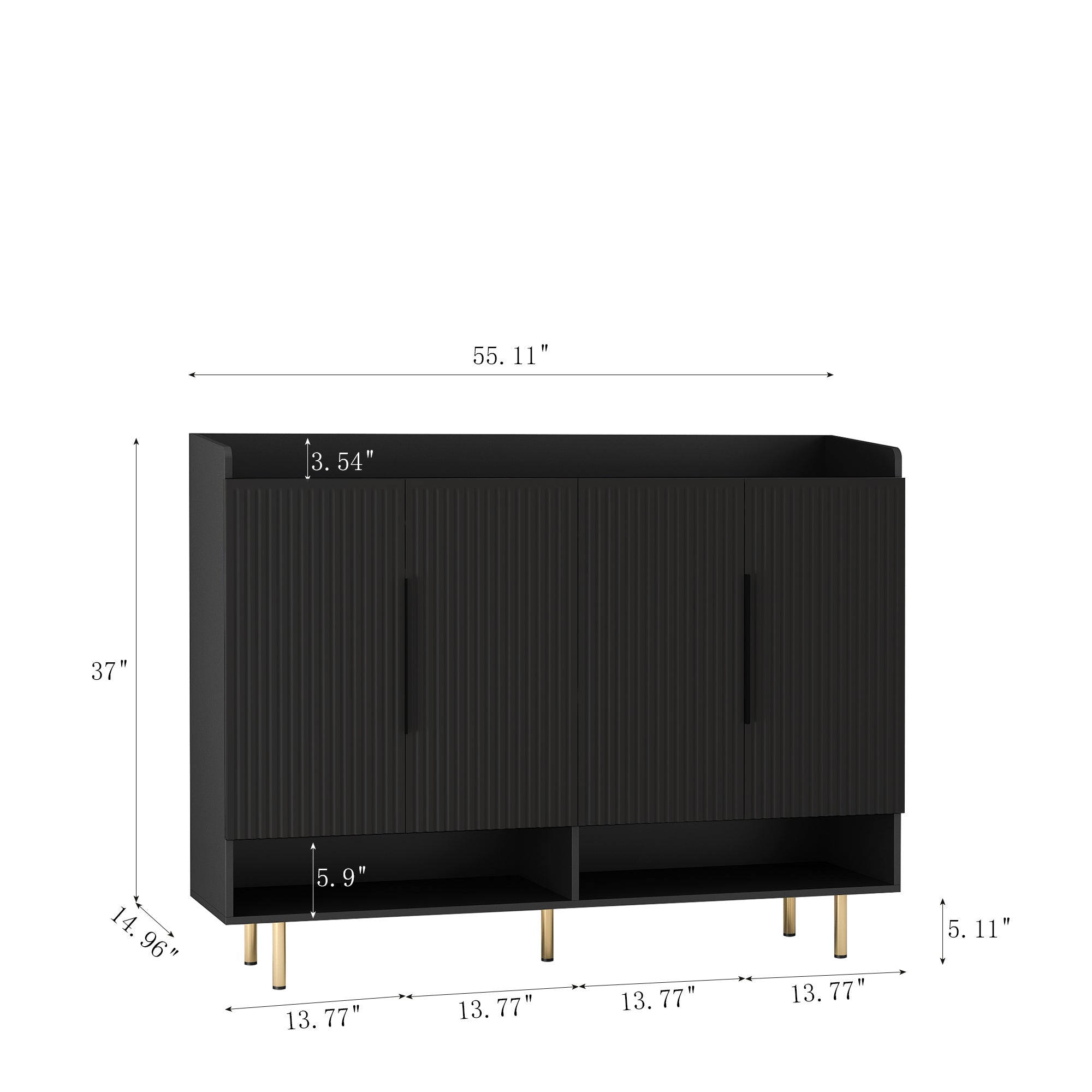 Sideboard,Shoe Cabinet With 4 Doors Large Modern Shoe Storage Organizer
