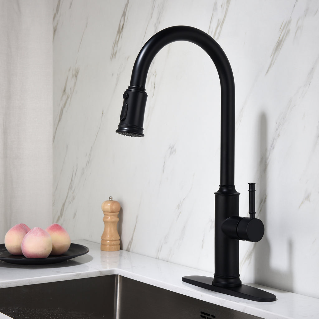 Single-handle Pull-down Kitchen Faucet With Dual-function Sprinklers