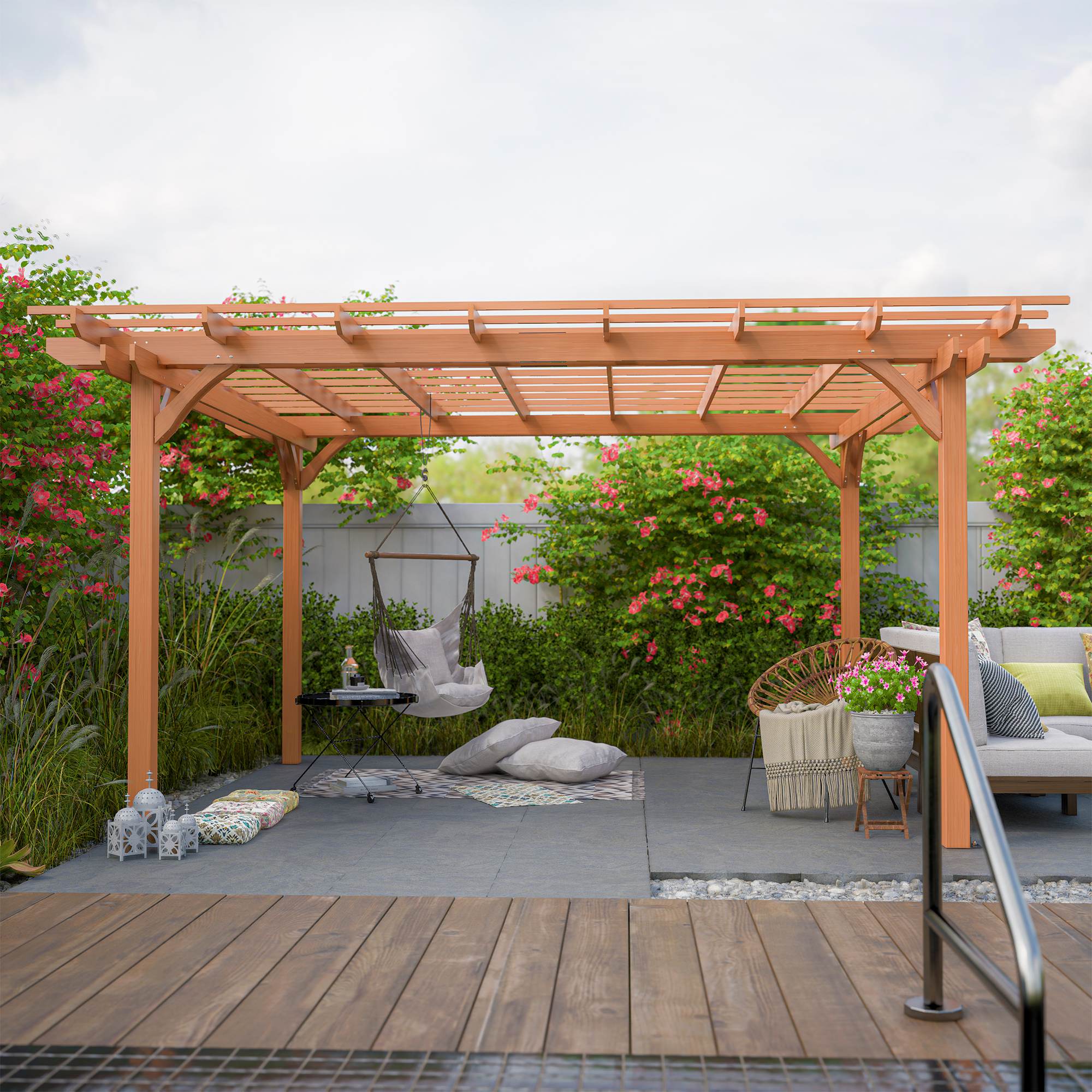 Outdoor Wood Pergola, Wooden Patio Pergola Gazebo