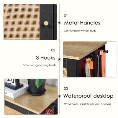 Storage Cabinets, Pet Feeding Station With 2 Elevated Dog Bowls