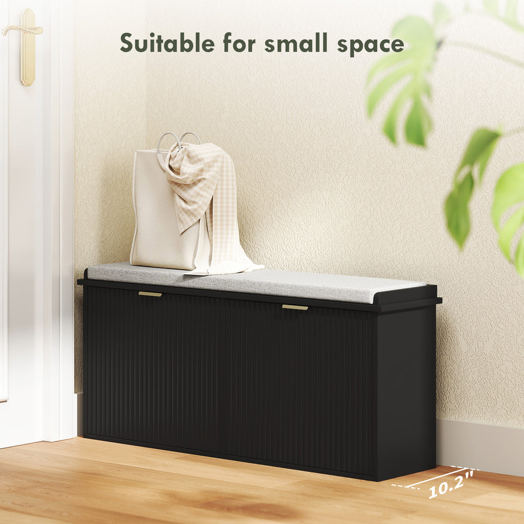 Shoe Storage Bench with Padded Seat