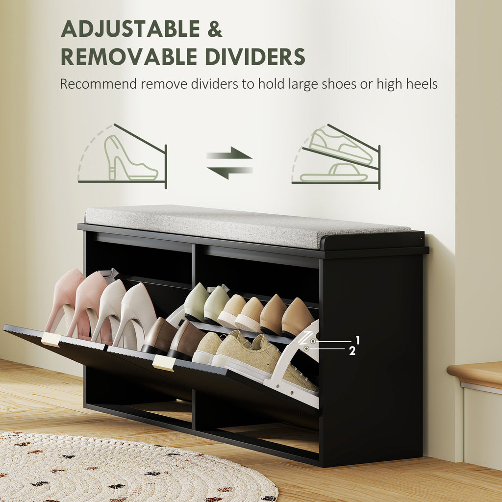 Shoe Storage Bench with Padded Seat