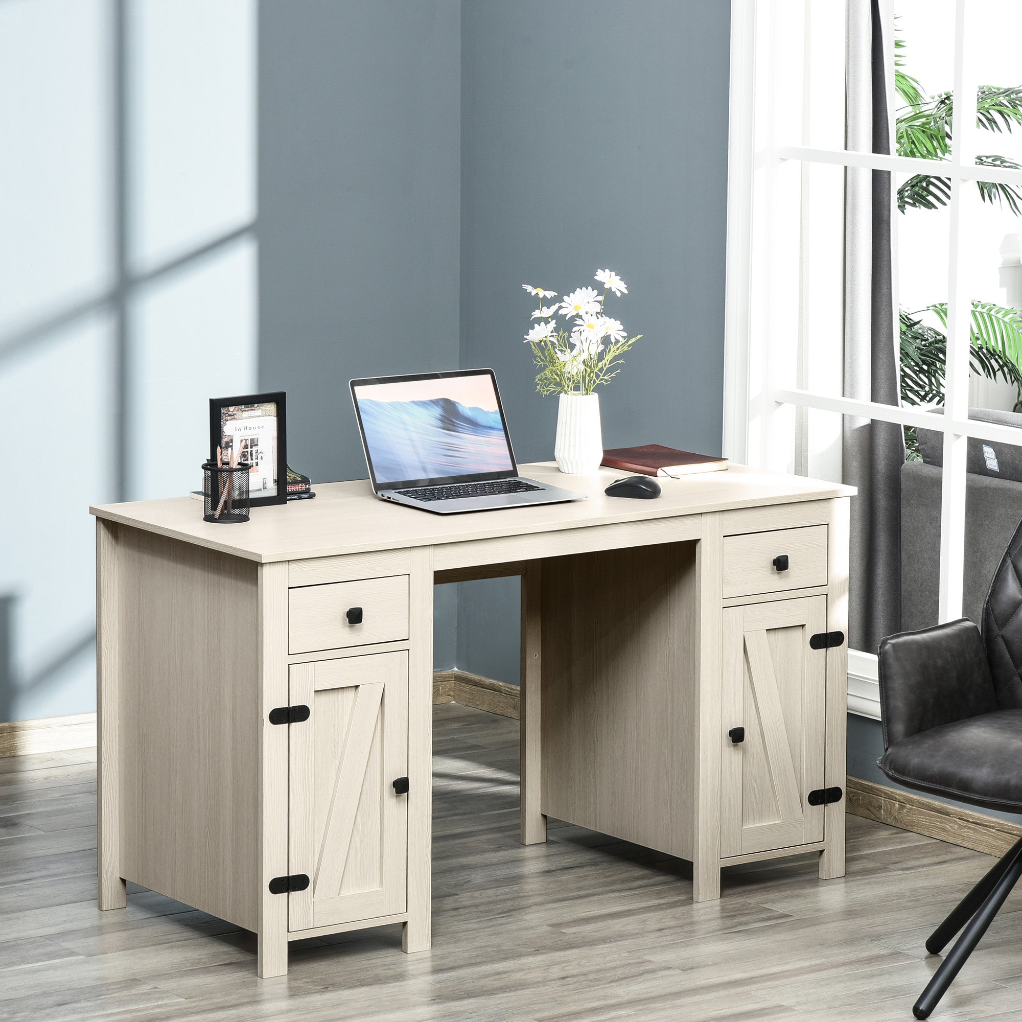 Computer Desk with Storage, Home Office Desk