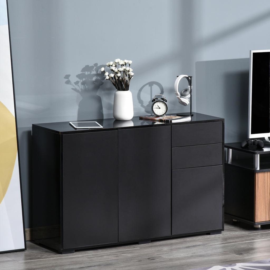 High Gloss Side Cabinet, Push-Open