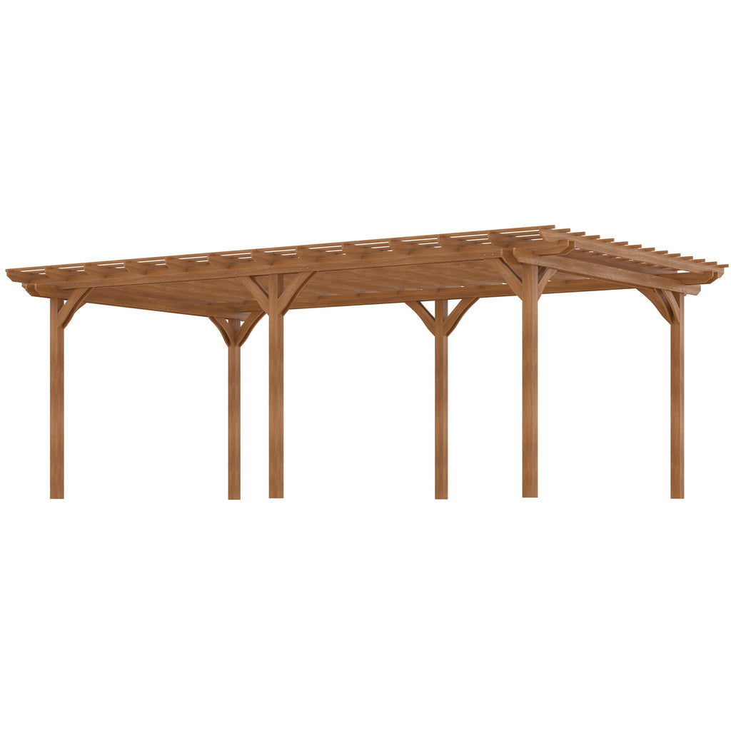 12’ x 20’ Outdoor Pergola, Wood Gazebo Grape Trellis