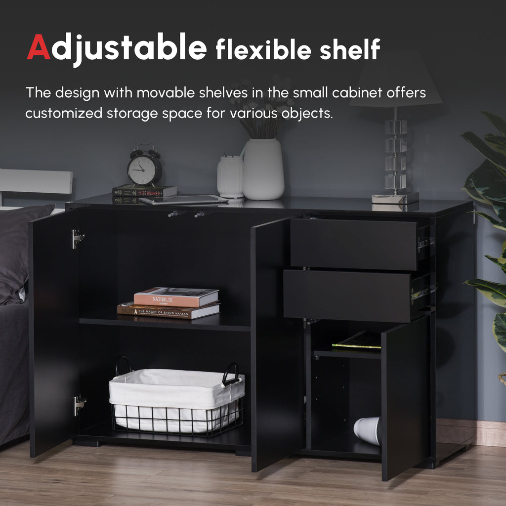 High Gloss Side Cabinet, Push-Open