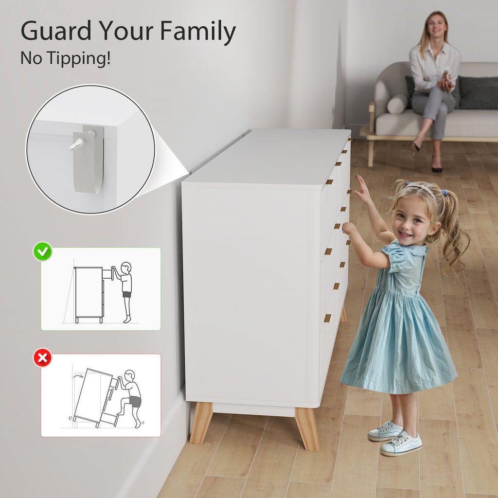 6 Drawer Double Dresser for Bedroom