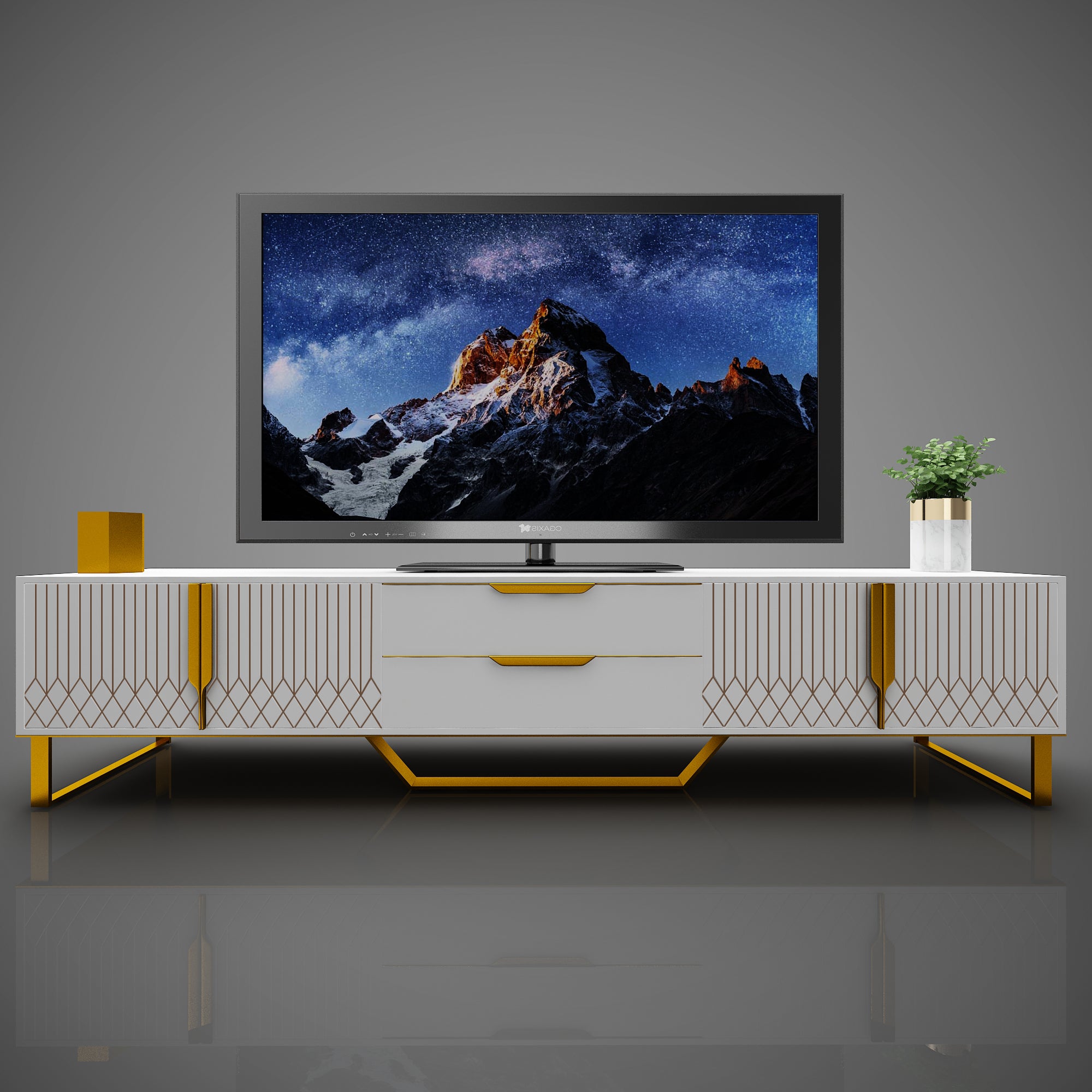 TV Console With Storage Cabinets