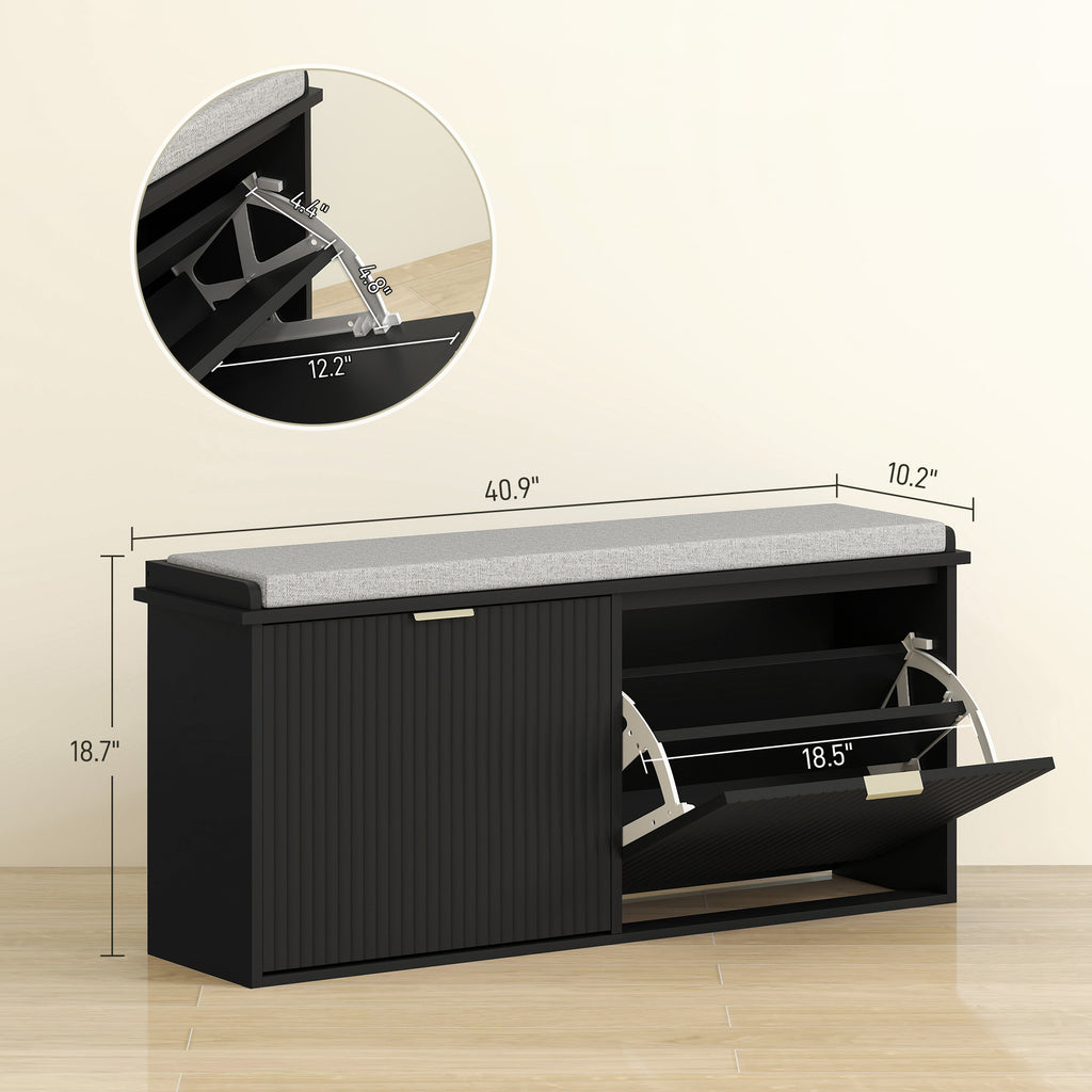 Shoe Storage Bench with Padded Seat