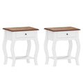2pcs Bedside Tables With Drawer, French Style Bedside Cabinets