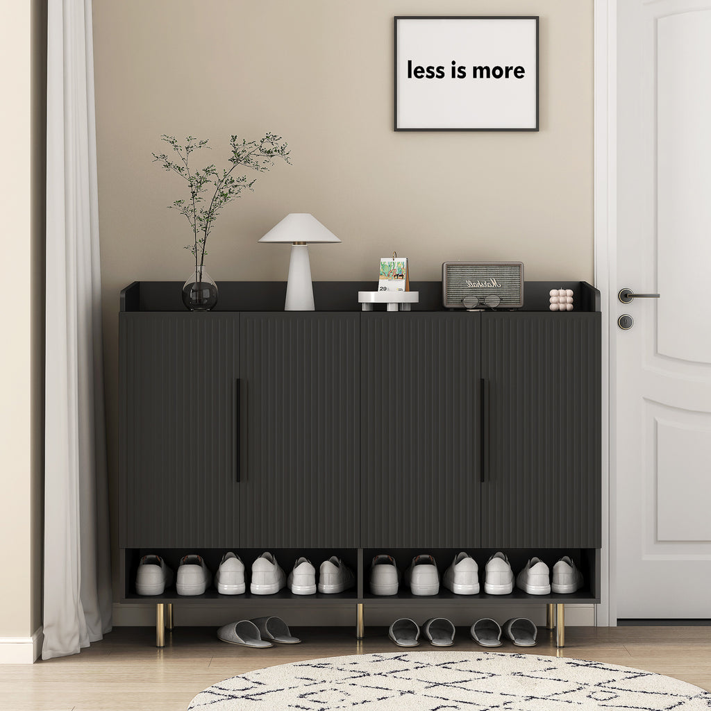 Sideboard,Shoe Cabinet With 4 Doors Large Modern Shoe Storage Organizer