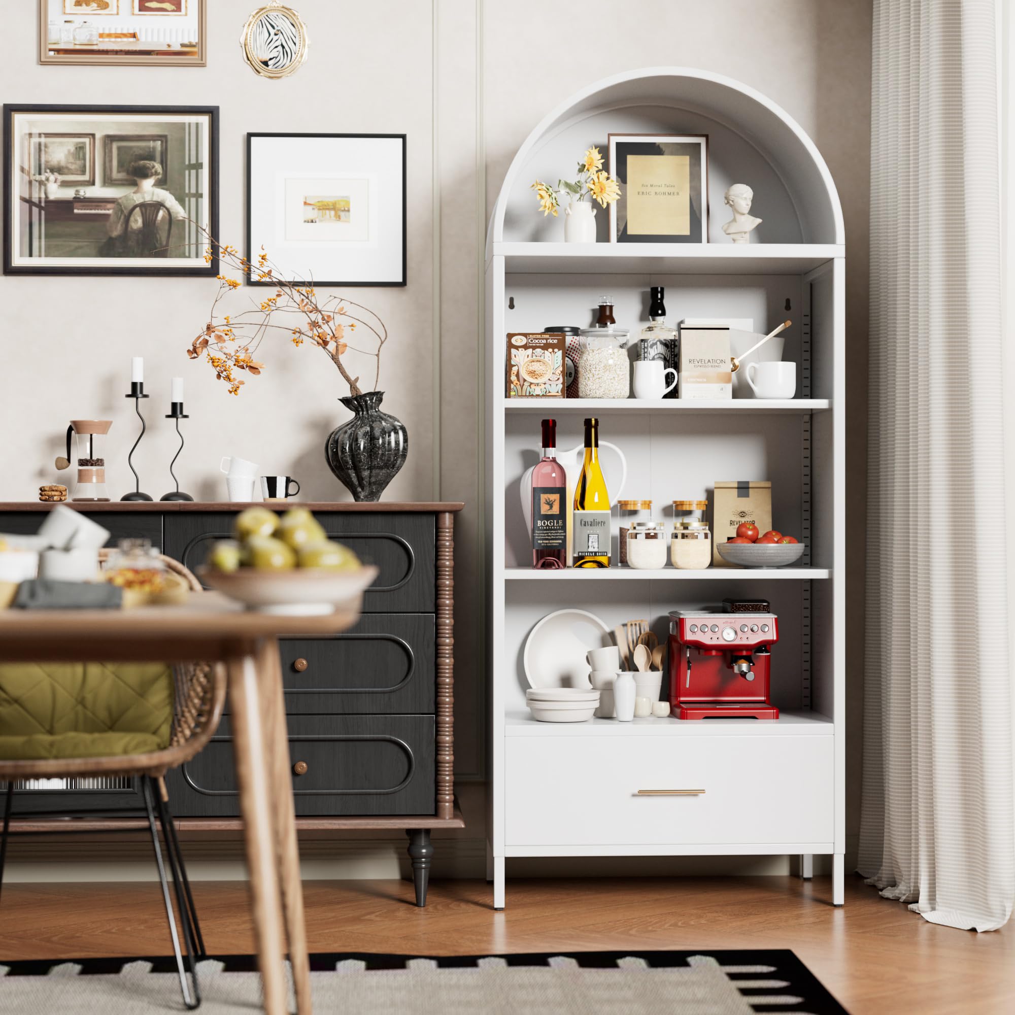 Metal Arched Bookshelf Cabinets