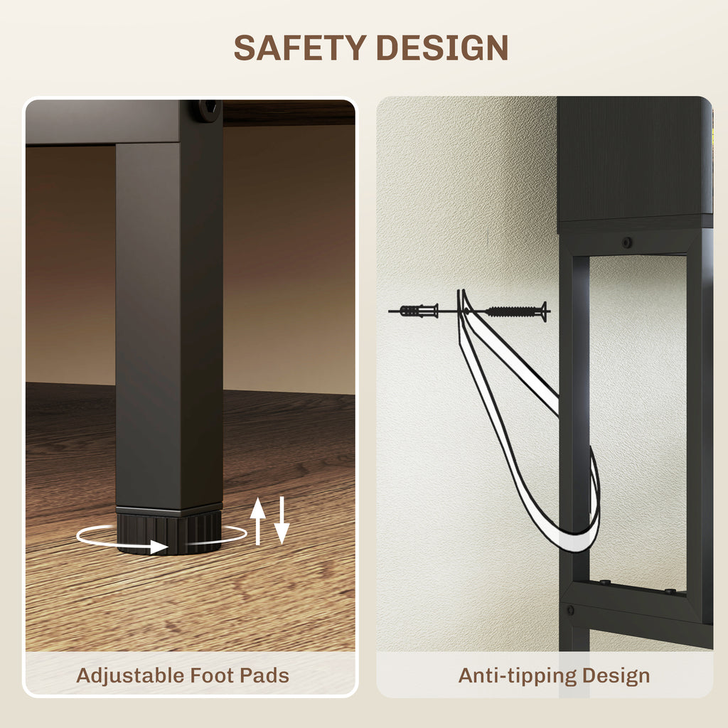 Baker's Rack with Power Outlet and Storage Shelves