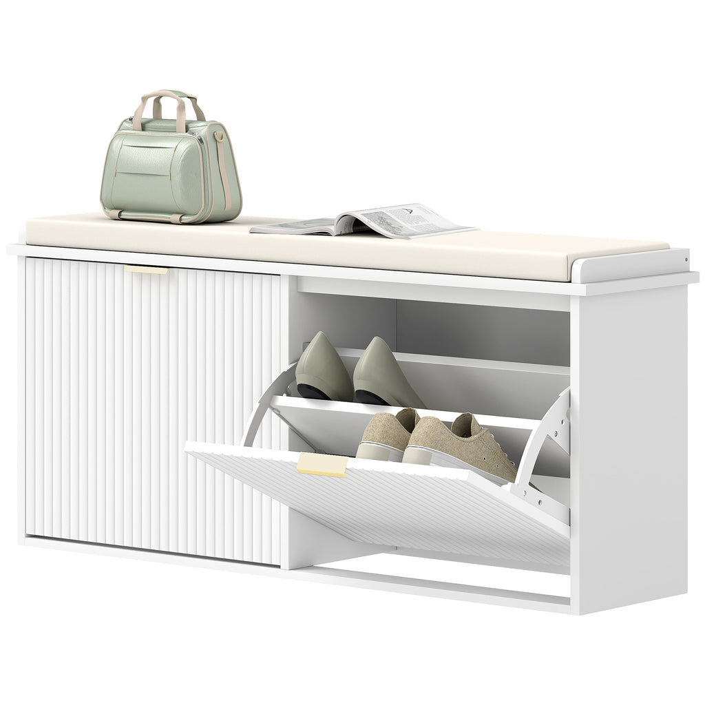 Shoe Storage Bench with Padded Seat