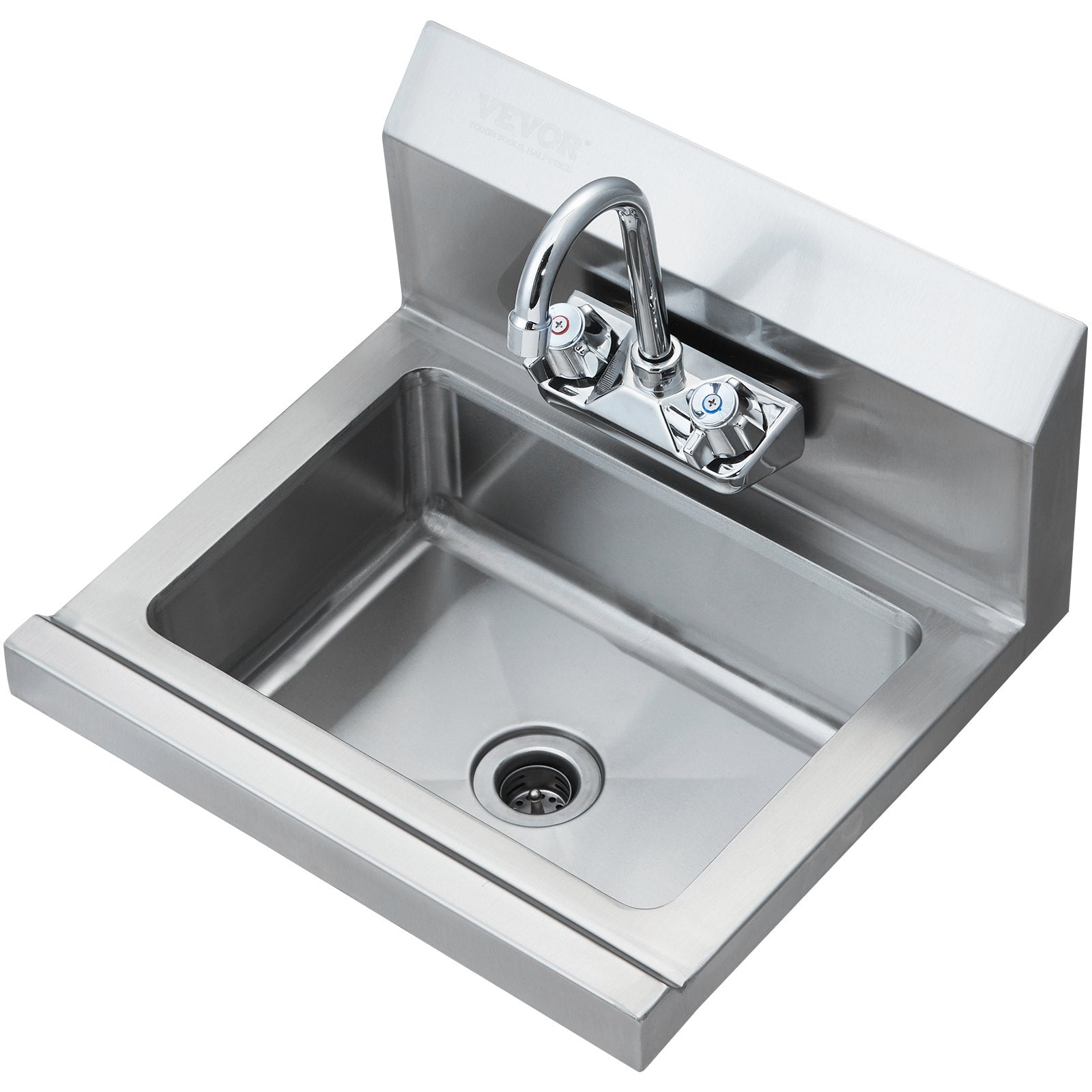 Commercial Hand Sink With Faucet, Stainless Steel Sink