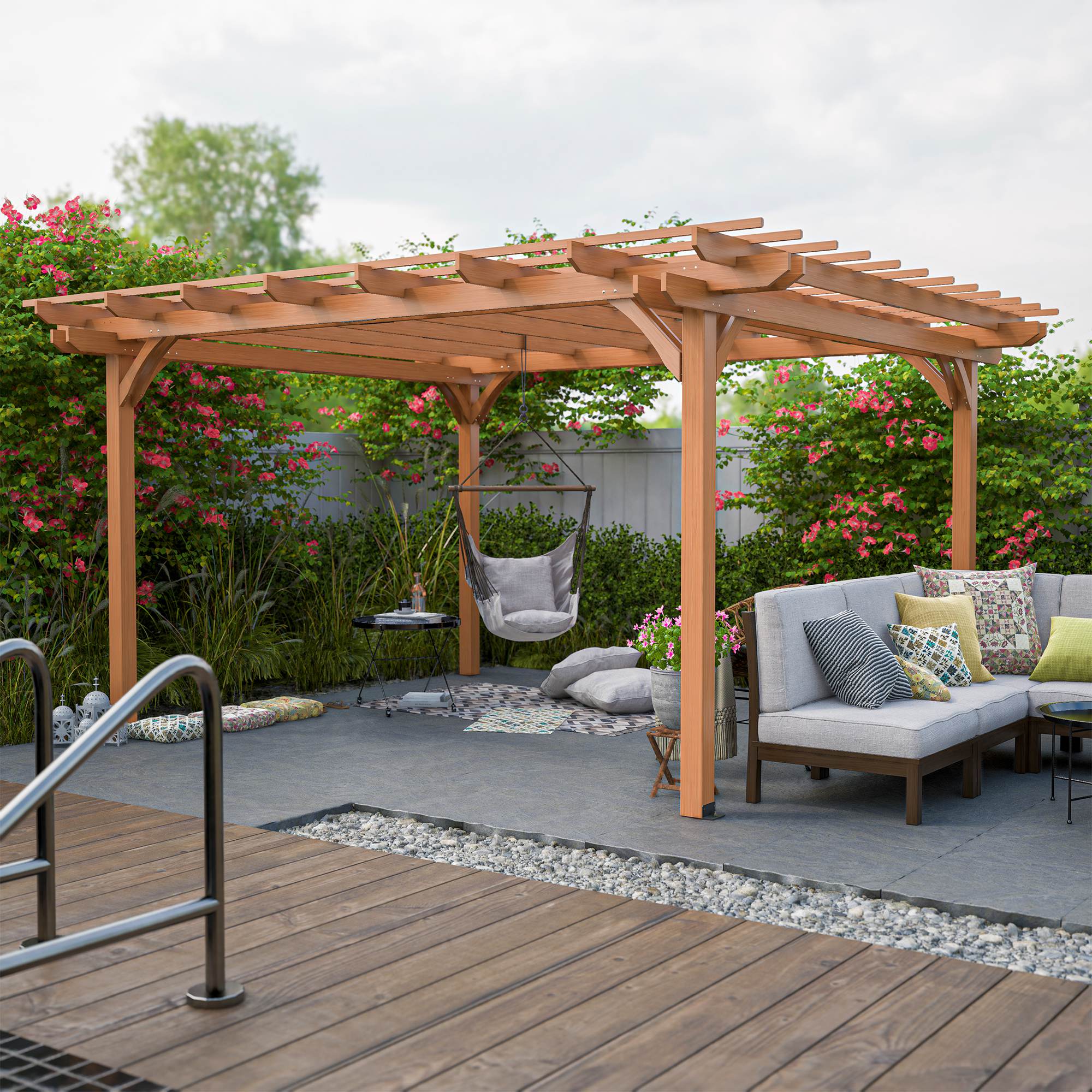 Outdoor Wood Pergola, Wooden Patio Pergola Gazebo
