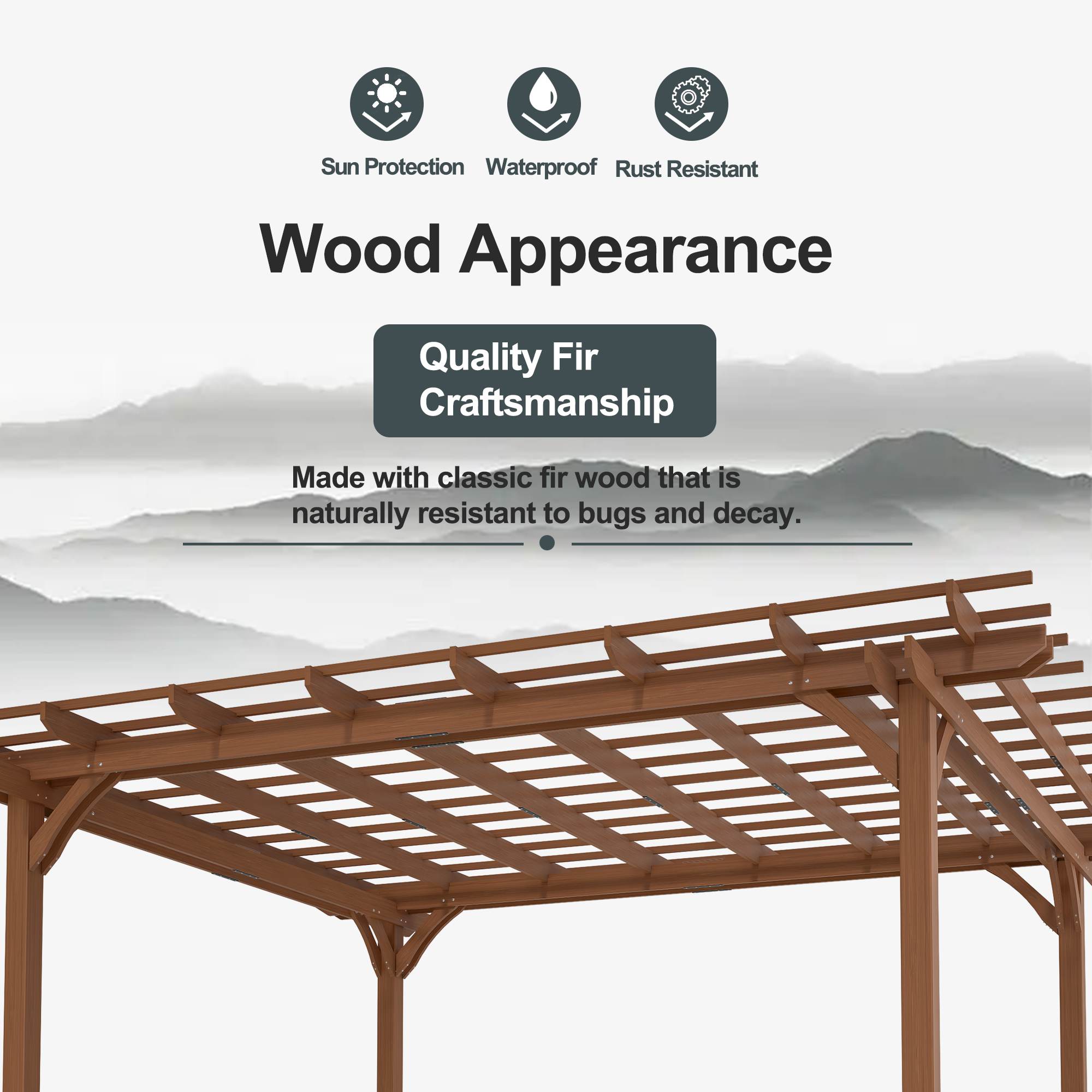 Outdoor Wood Pergola, Wooden Patio Pergola Gazebo