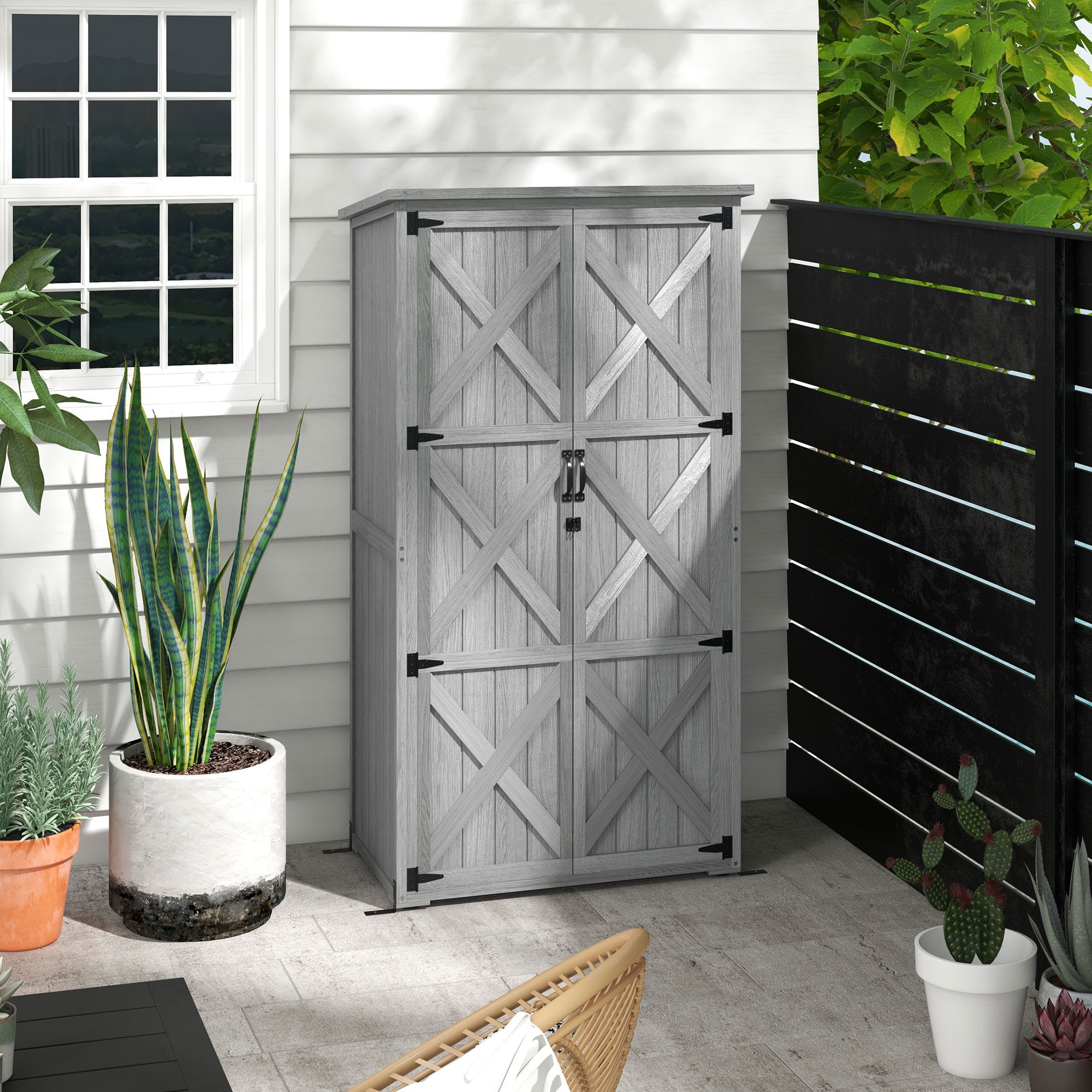 Wooden Outdoor Storage Cabinet