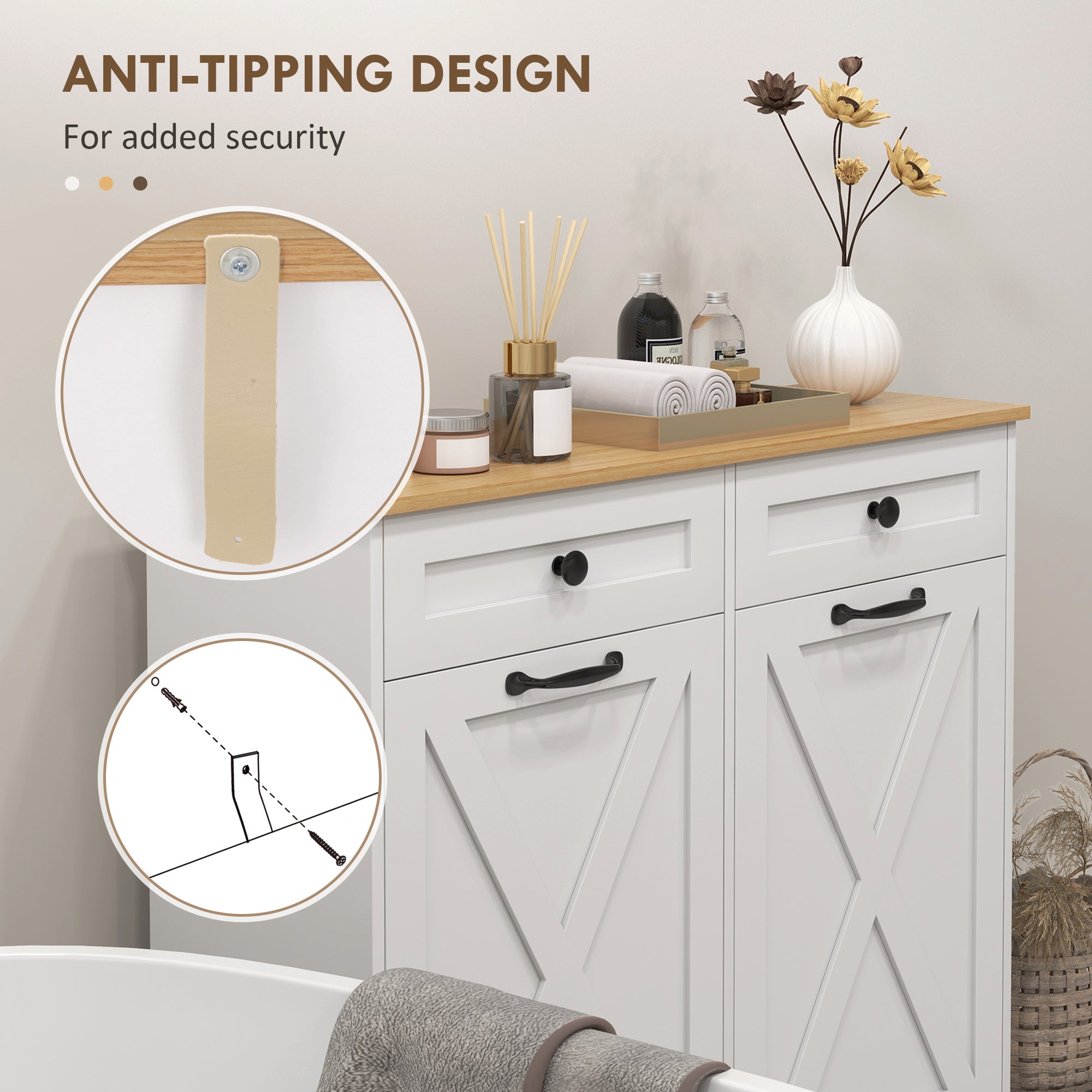 Tilt Out Laundry Hamper Cabinet