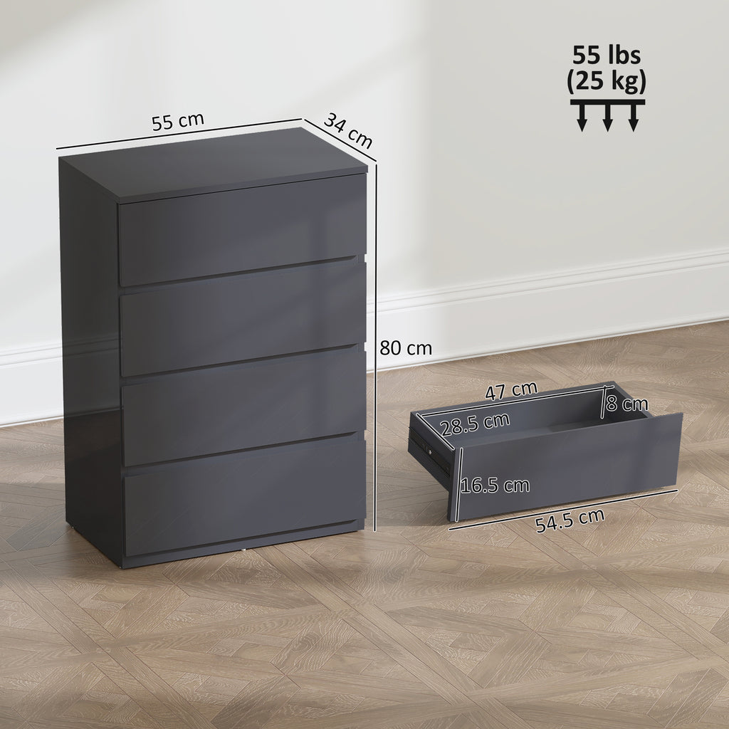 High Gloss Chest Of Drawers