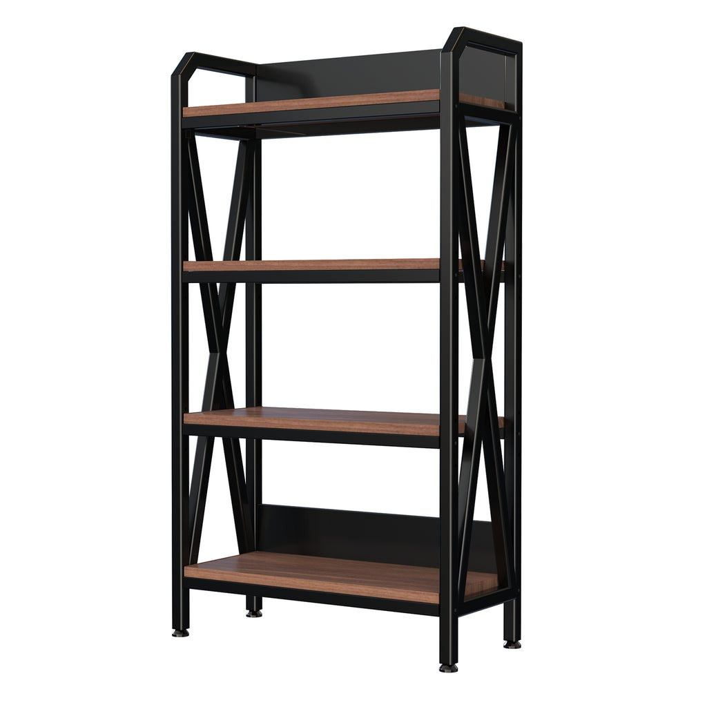 Rack 4-Level Storage Shelves Metal And Wooden Kitchen Shelves