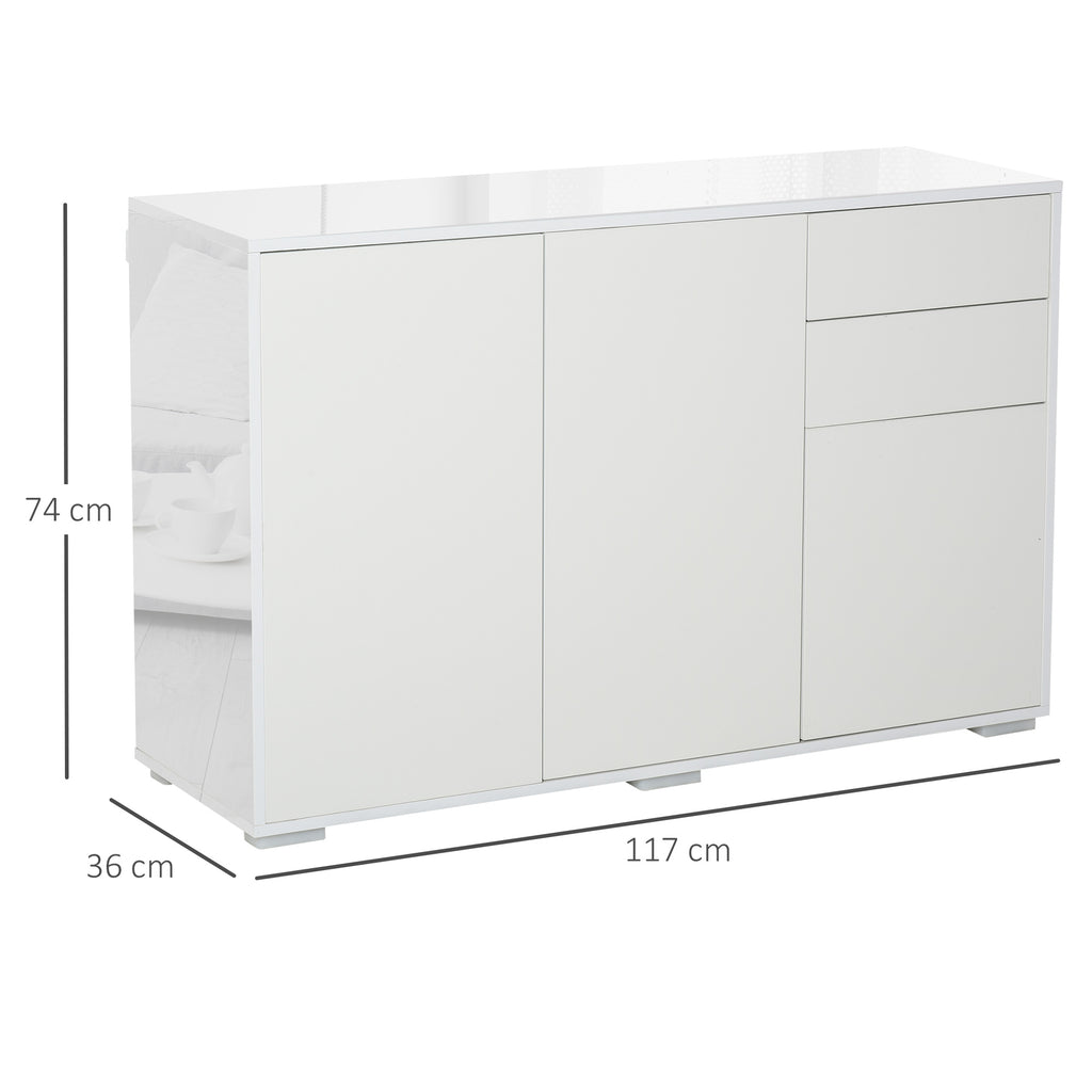 High Gloss Side Cabinet, Push-Open