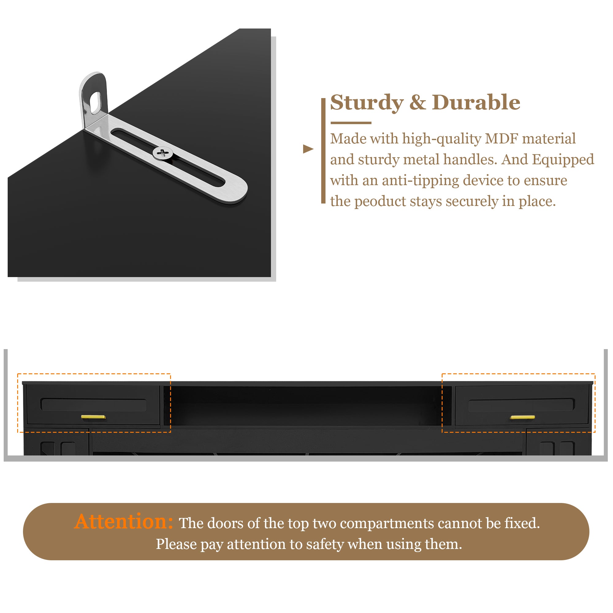 98” Wall Unit Entertainment Center With Bookshelves For TVs Up To 80”
