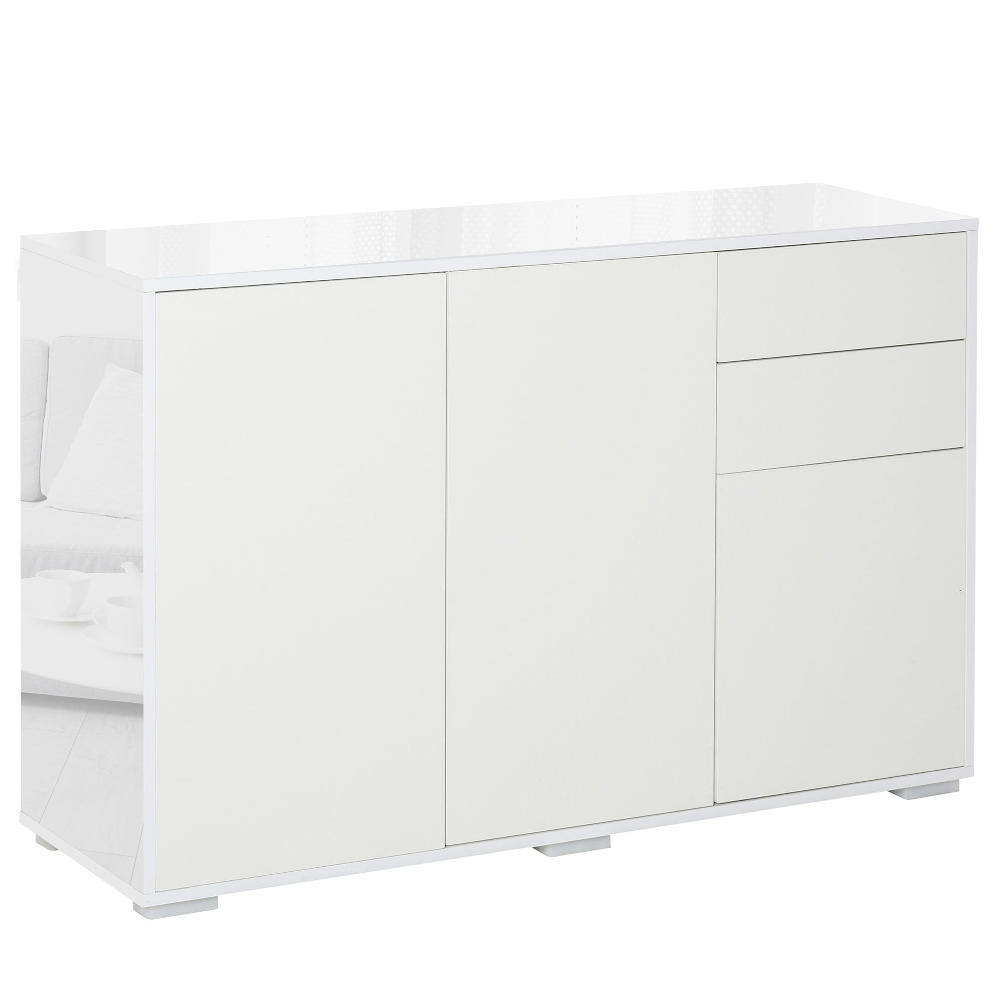 High Gloss Side Cabinet, Push-Open