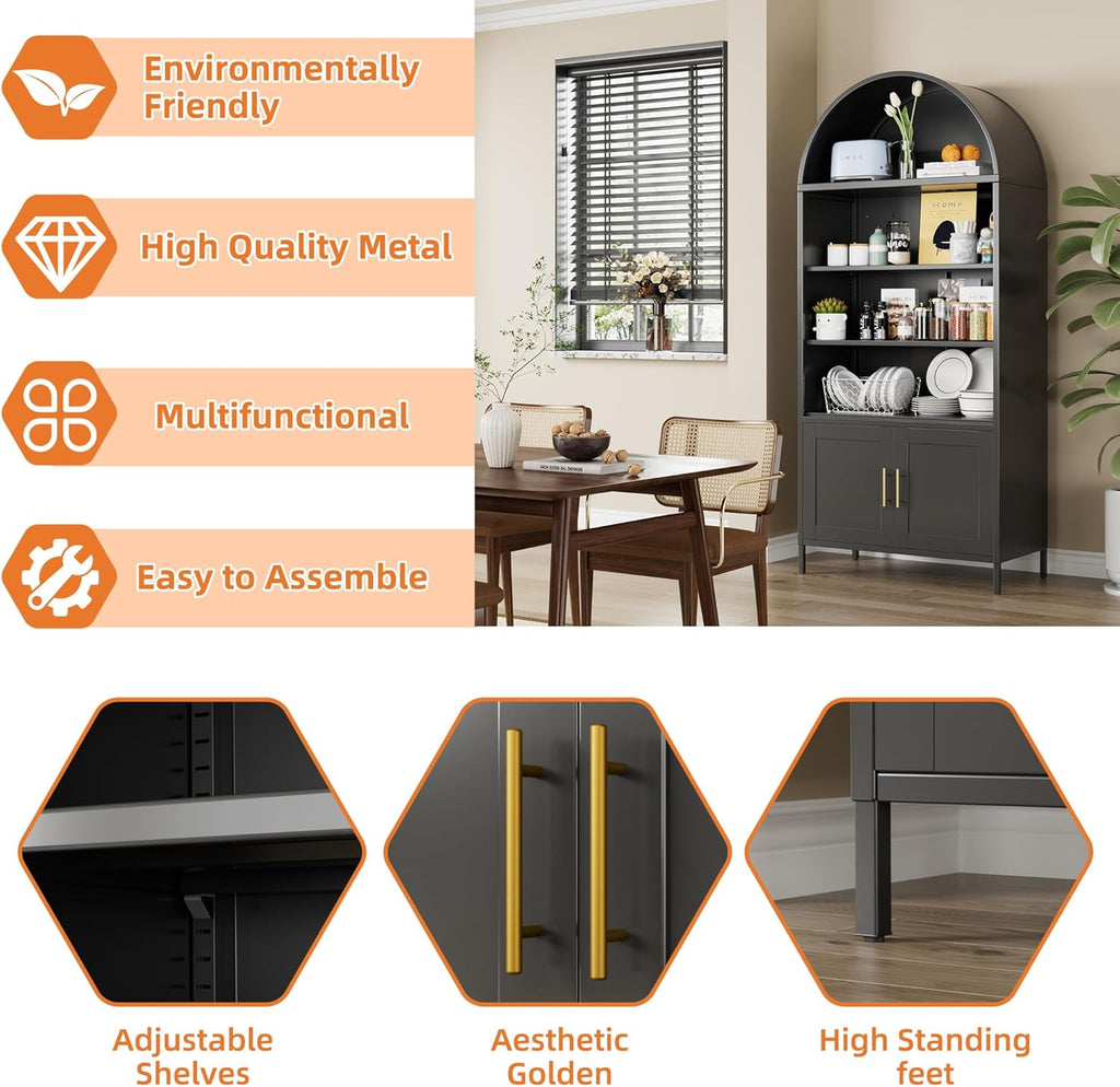 Metal Arched Bookcase