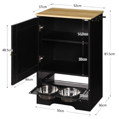 Storage Cabinets, Pet Feeding Station With 2 Elevated Dog Bowls