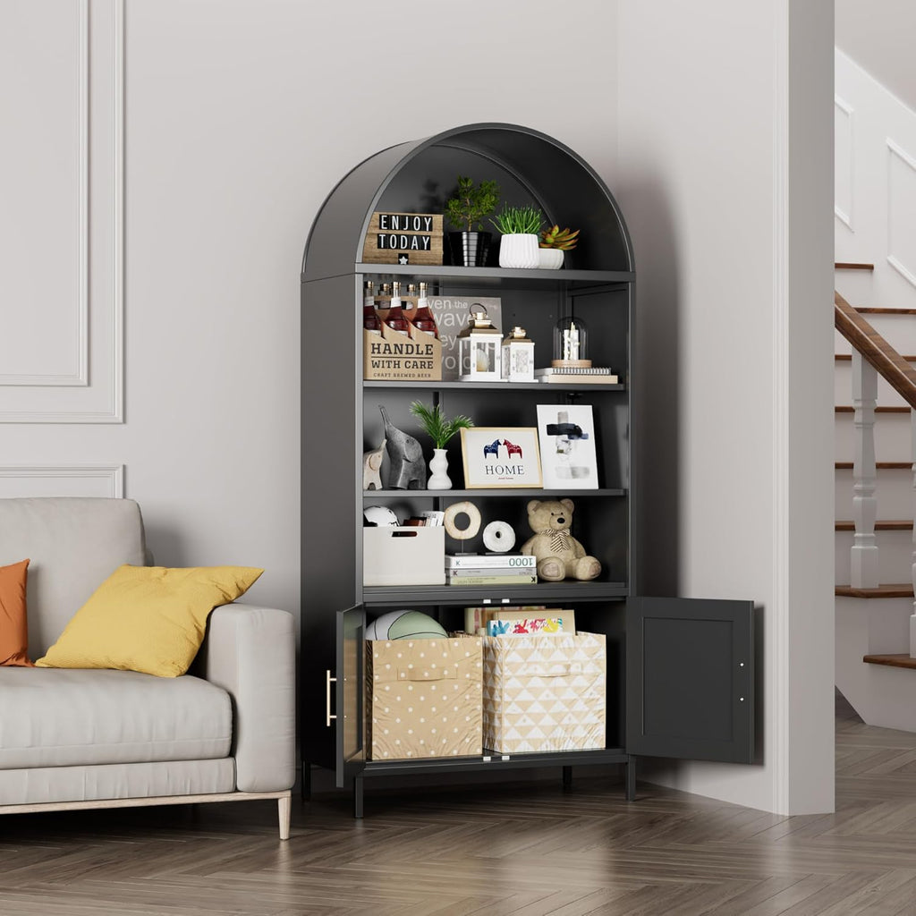 Metal Arched Bookcase