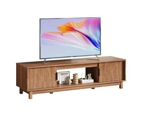 Modern TV Stand With Storage Cabinets & Cable Management