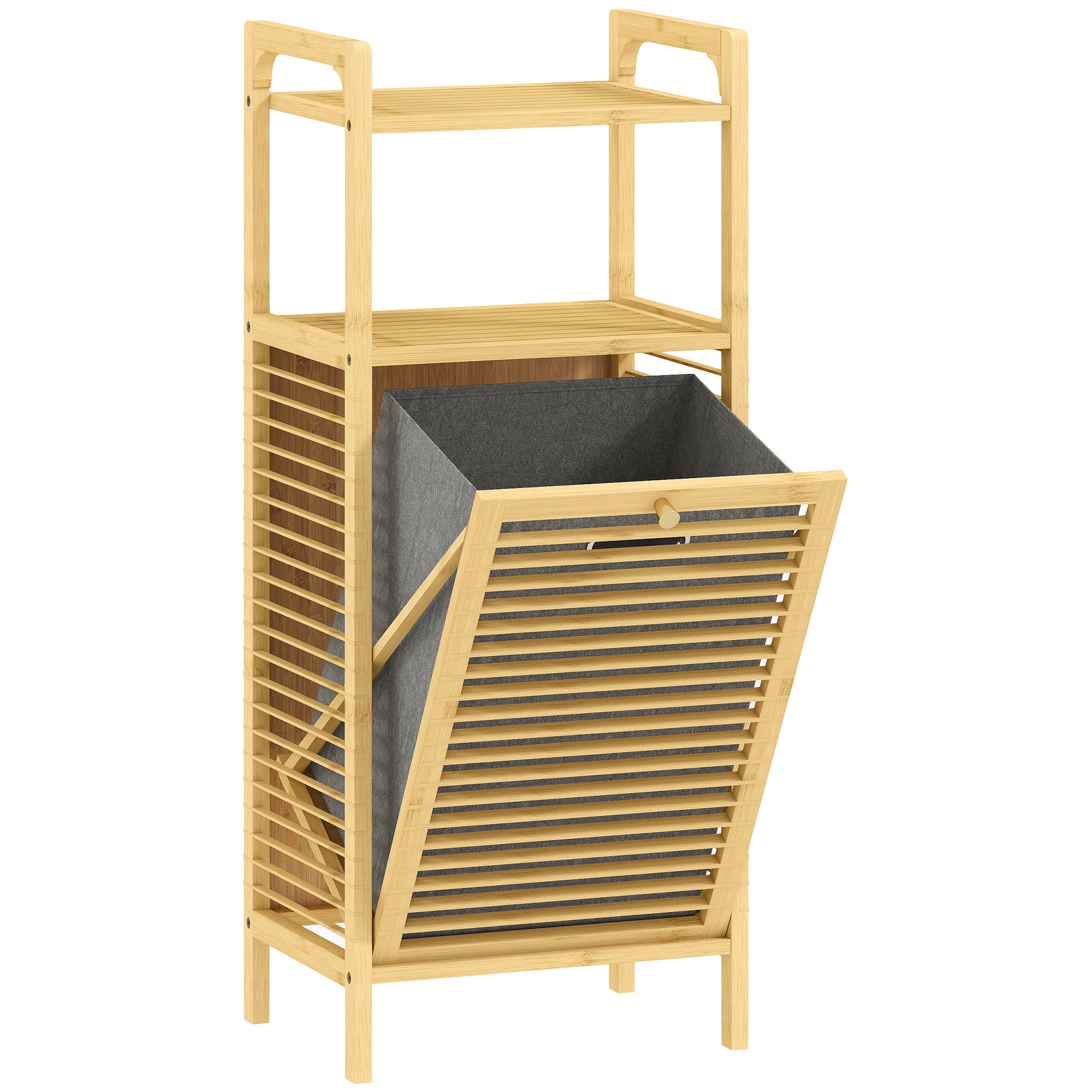 Bamboo Laundry Cabinet With Slatted Door