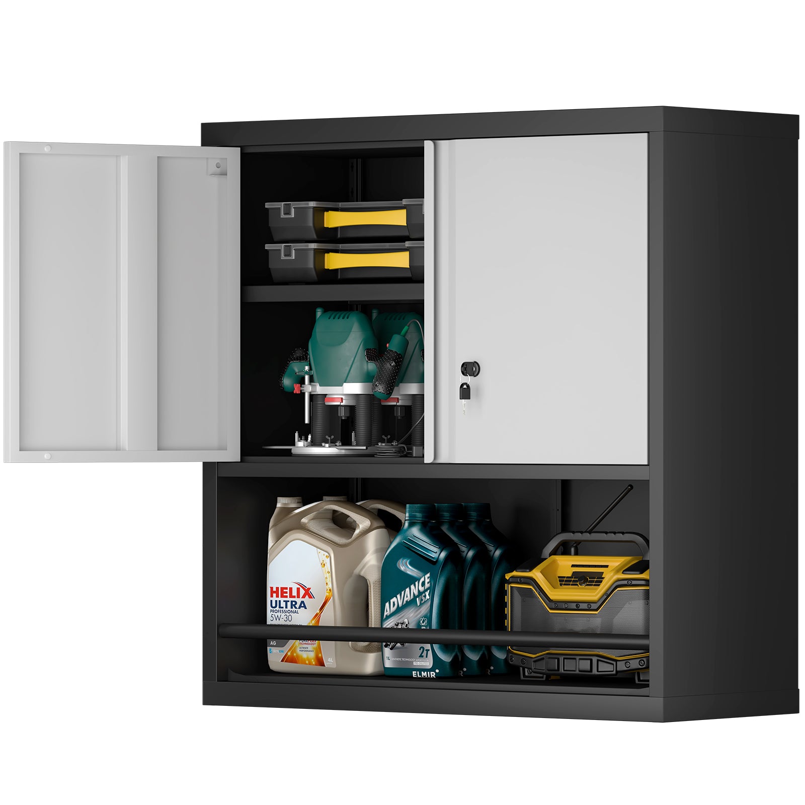 Metal Adjustable 2 Doors Metal Storage Cabinet Kitchen Pantry Cabinet With Adjustable Shelves