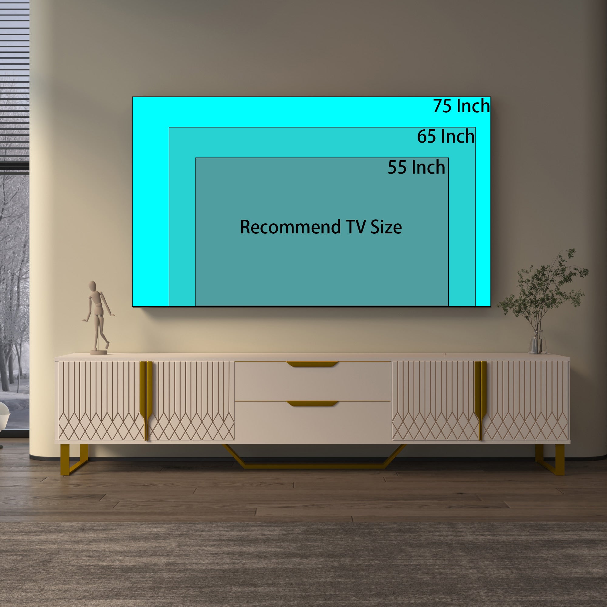 TV Console With Storage Cabinets