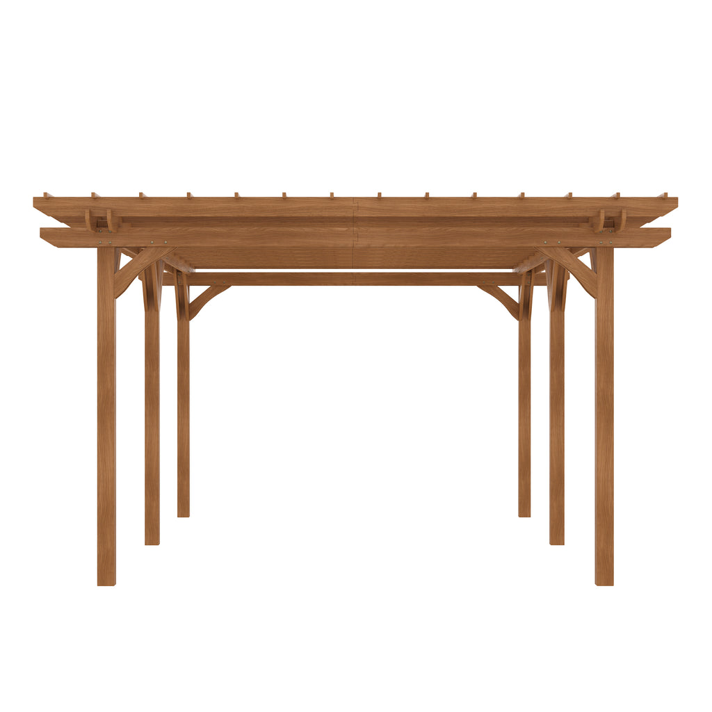 12’ x 20’ Outdoor Pergola, Wood Gazebo Grape Trellis