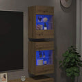 wall cabinets with LED lights for TV (2 pieces)