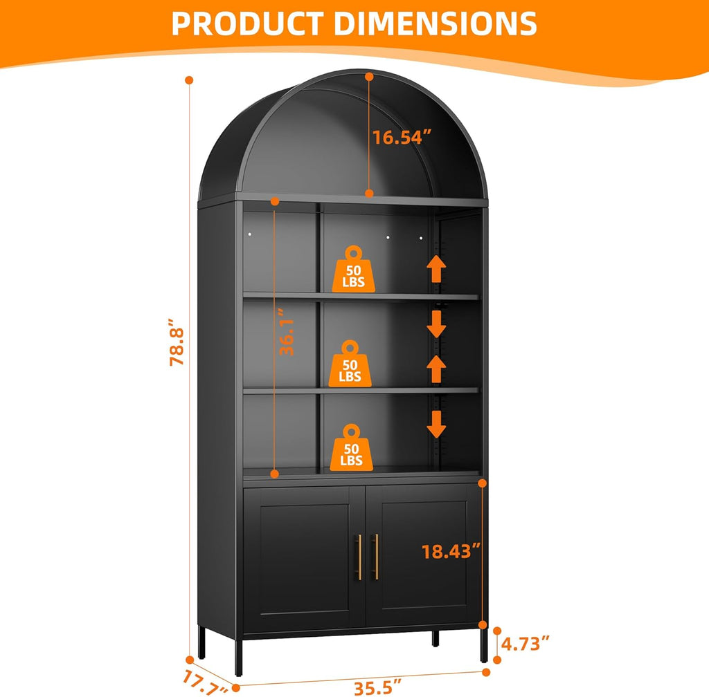 Metal Arched Bookcase