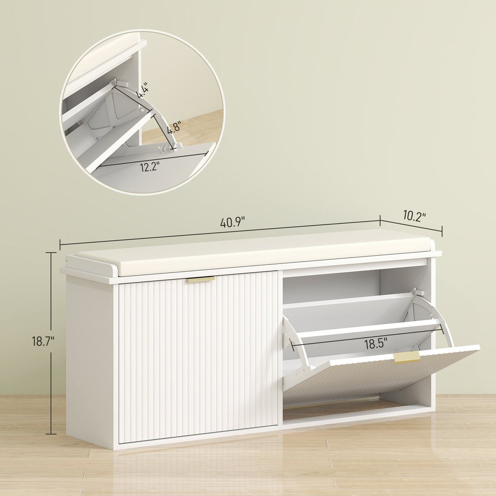 Shoe Storage Bench with Padded Seat