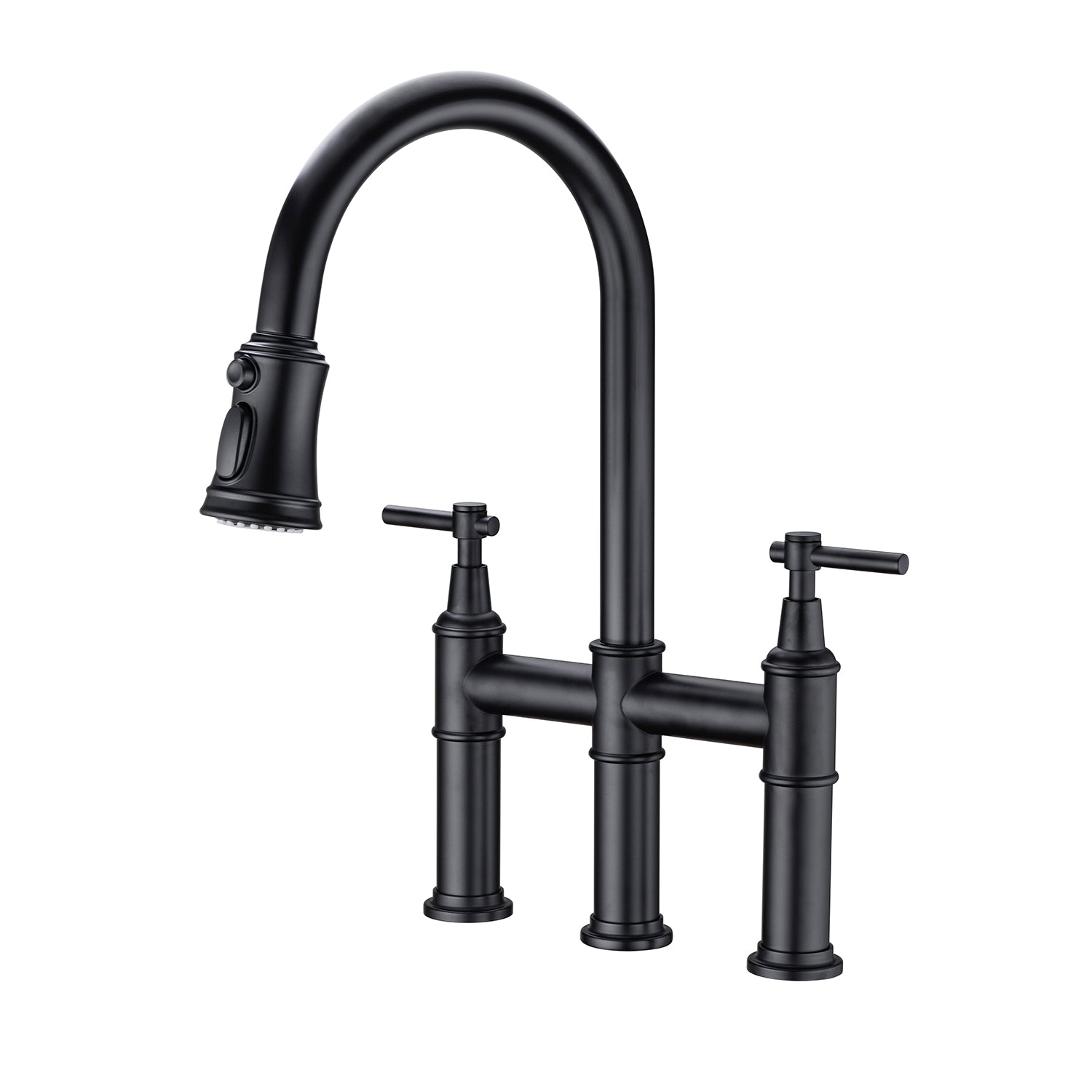 Pull Down Dual Handle Kitchen Faucet