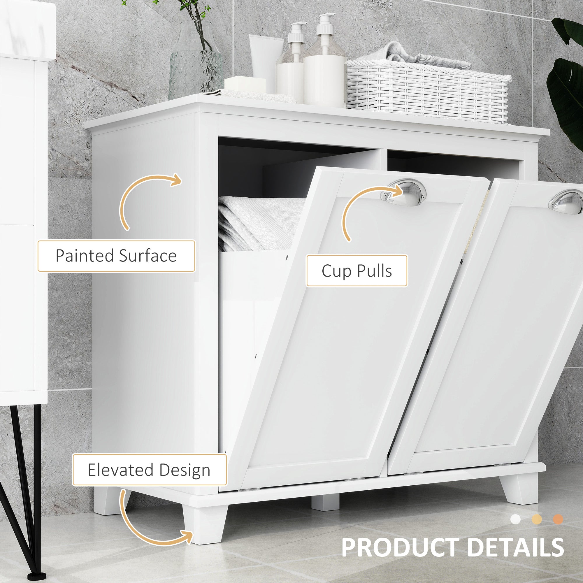 Dual Tilt out Laundry Hamper Cabinet