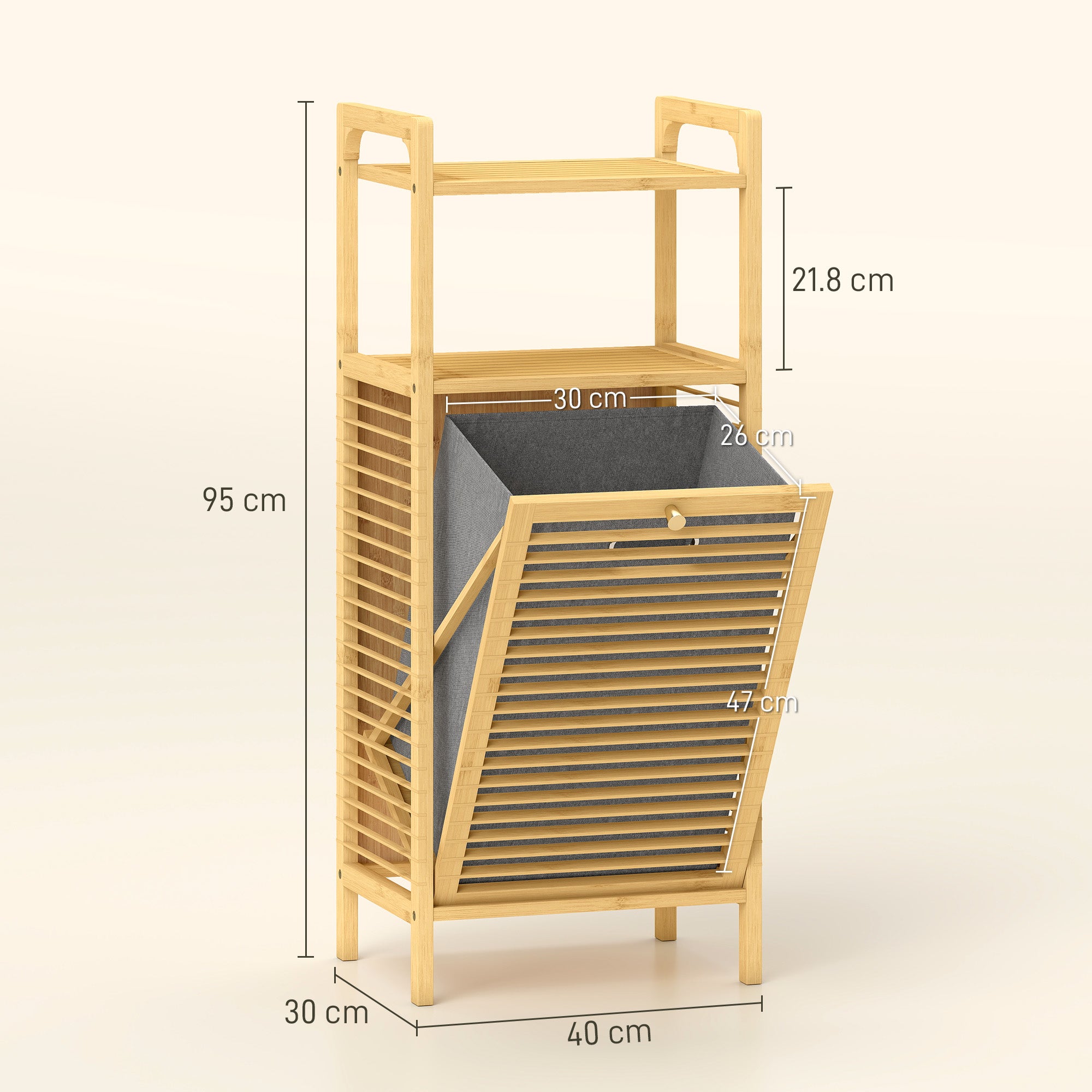 Bamboo Laundry Cabinet With Slatted Door