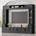 98” Wall Unit Entertainment Center With Bookshelves For TVs Up To 80”