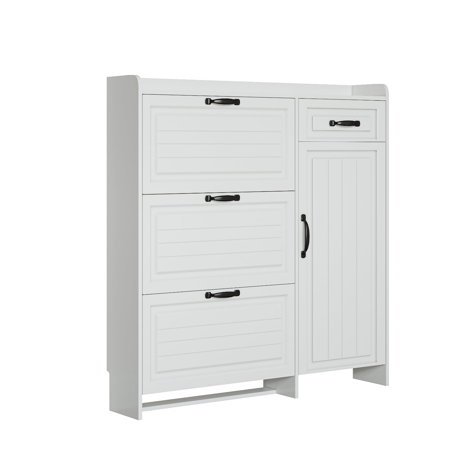Shoe Cabinet With 4 Doors 1 Drawers,PVC Door With Shape