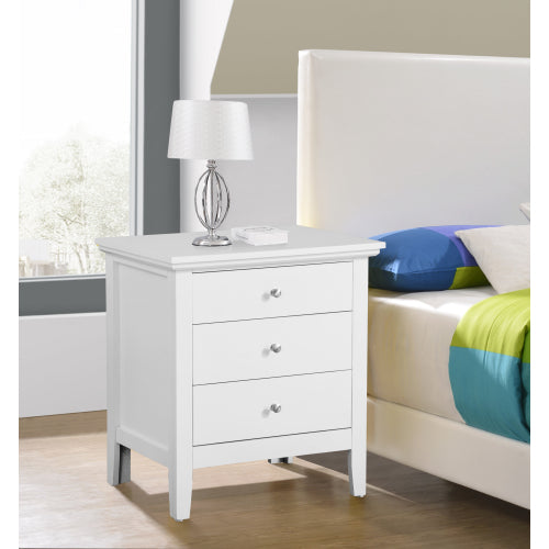 Elegant White Casual Nightstand