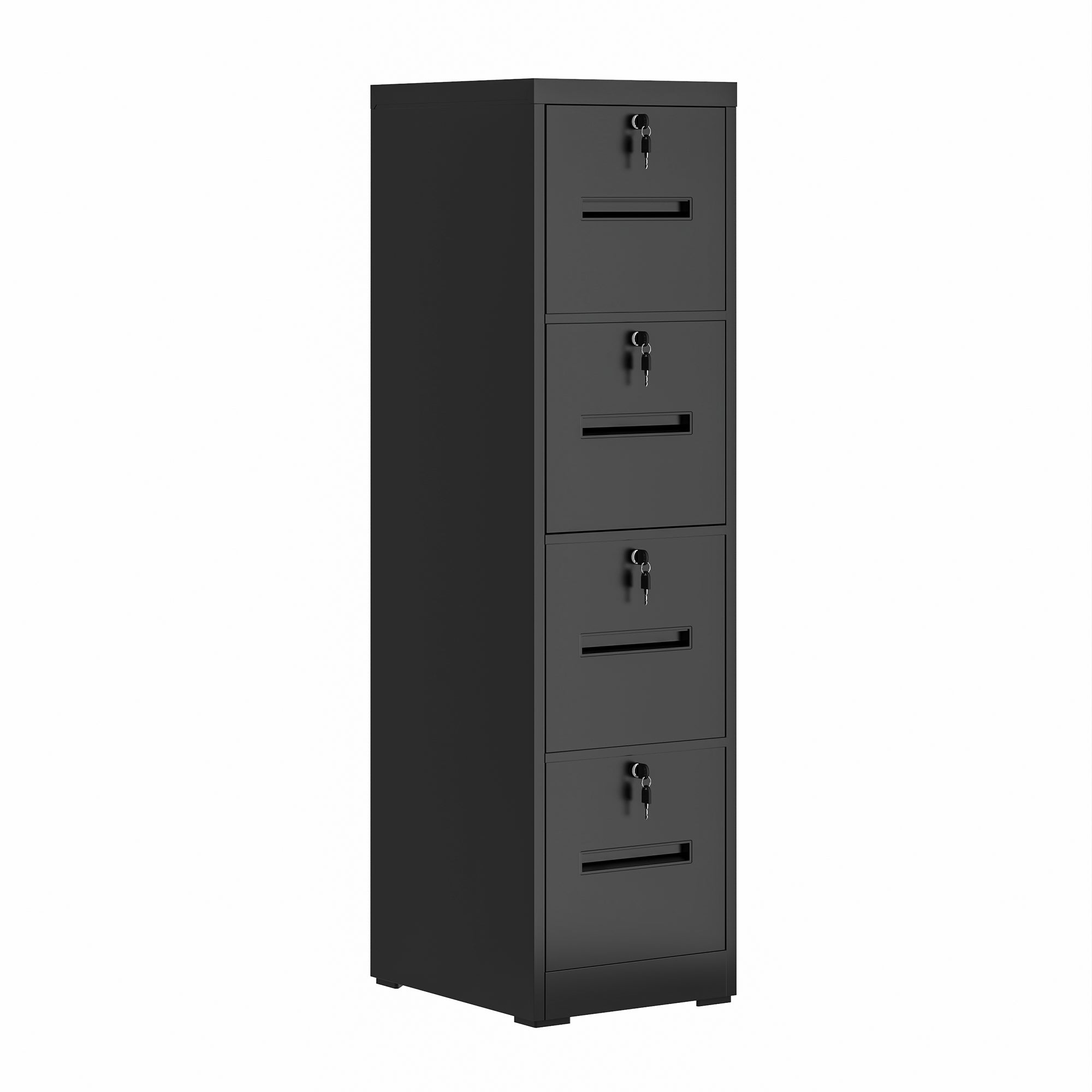 4 Drawer Metal Vertical Black Filing Cabinets With Lock For Home Office,Letter Legal A4