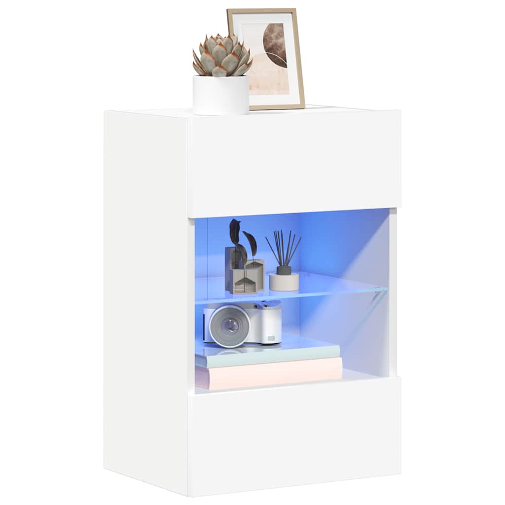 wall cabinets with LED lights for TV (2 pieces)