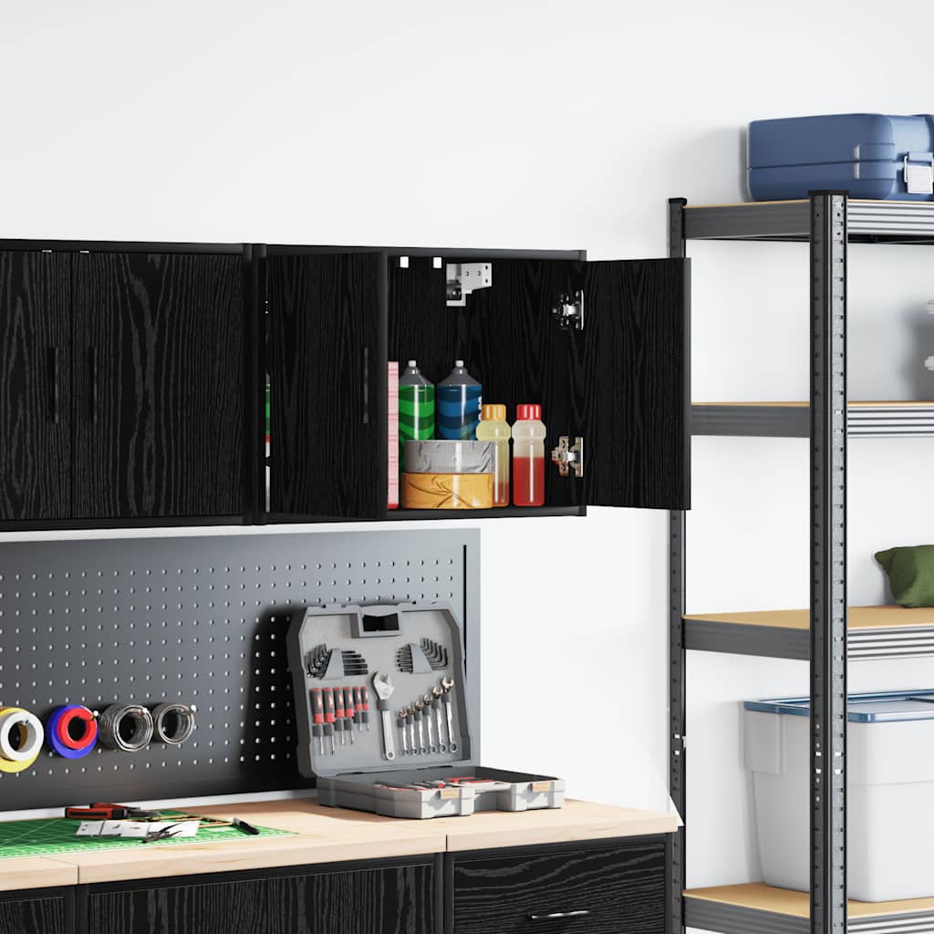 Garage Wall Cabinets, 2 pcs., Wood-based material